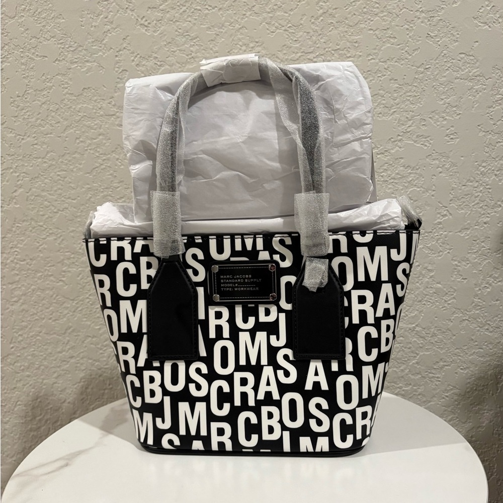 Marc Jacob’s Jumbled Logo Small Leather Tote Bag NWT